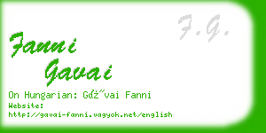 fanni gavai business card